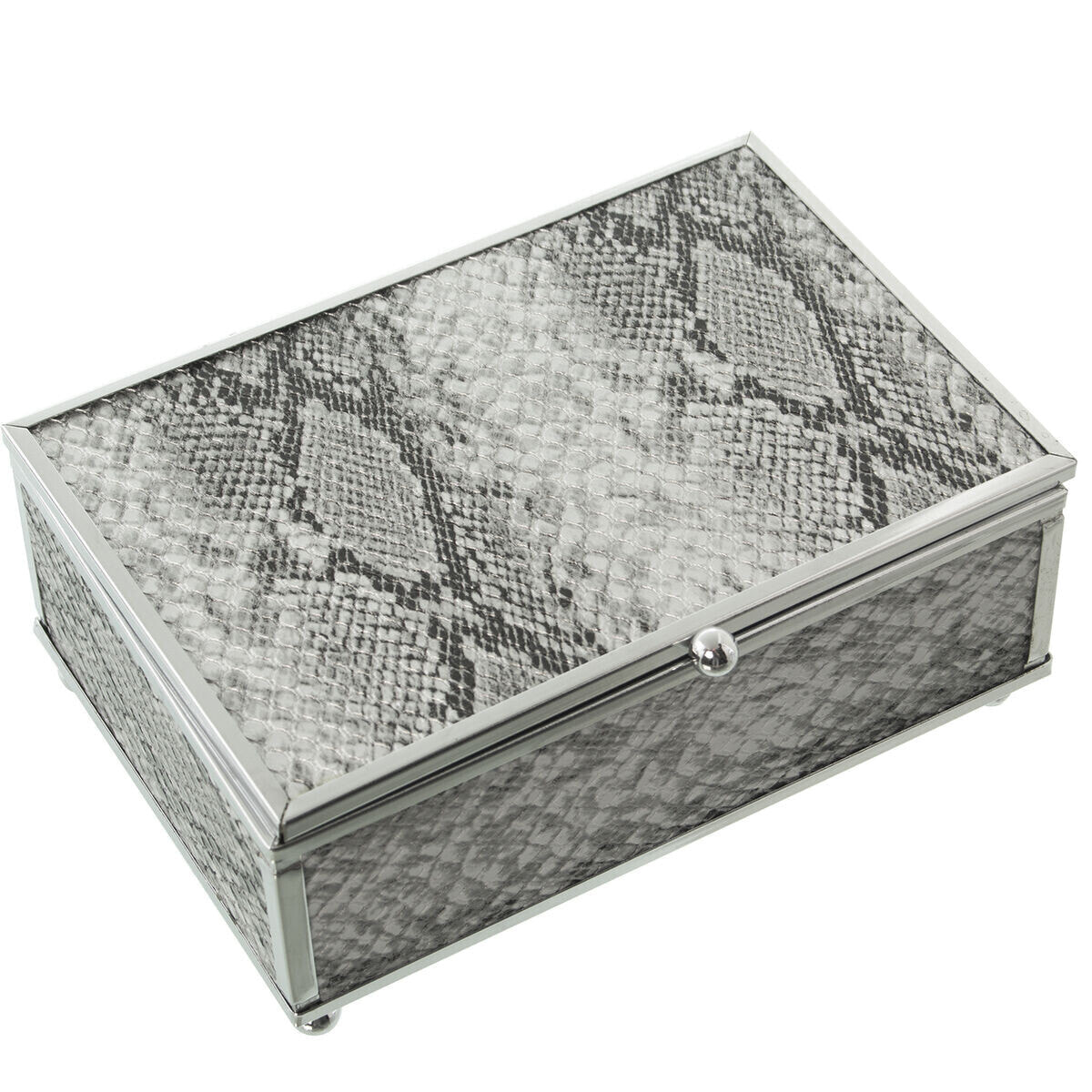 Jewelry box Alexandra House Living Grey Crystal 15 x 6 x 10 cm