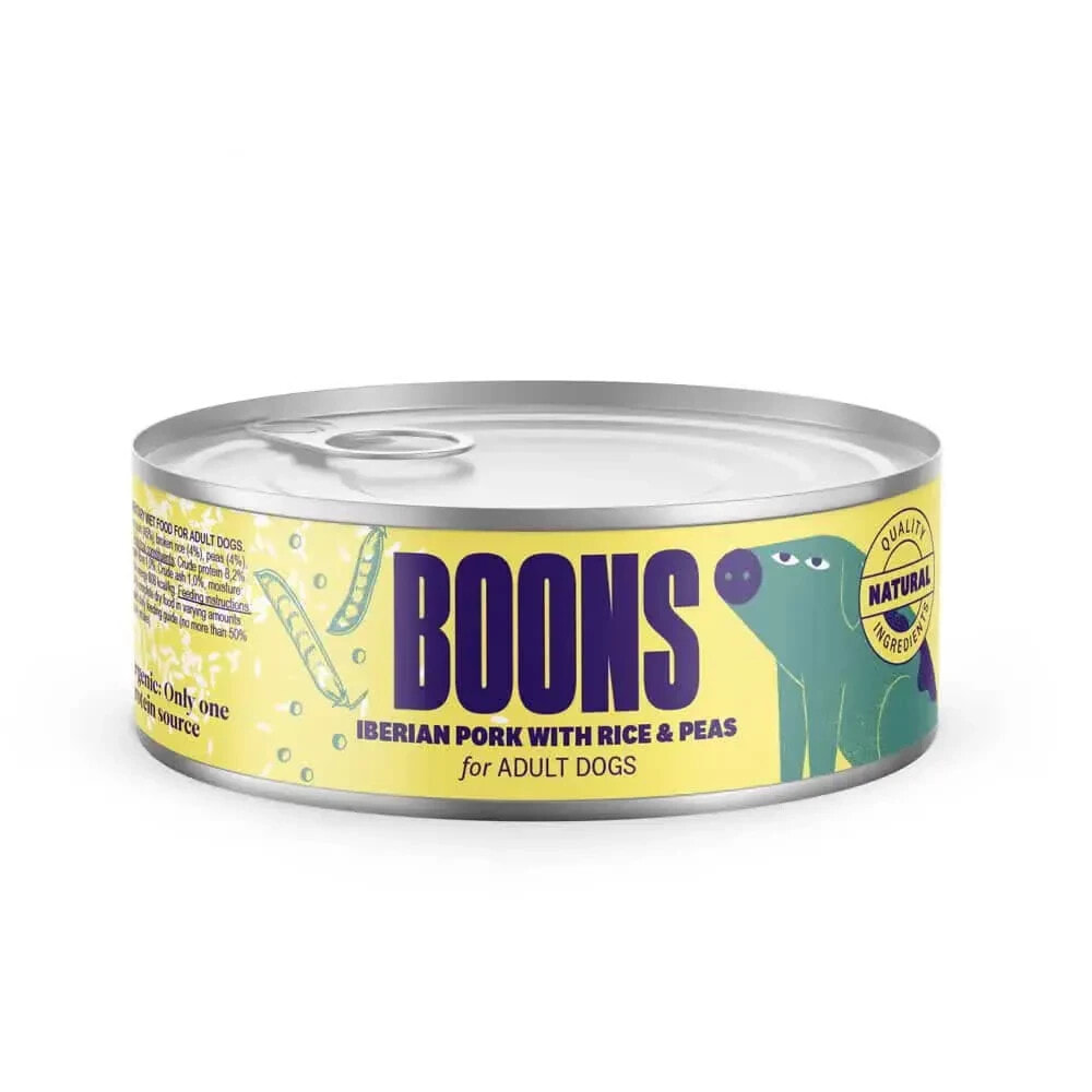 BOONS Adult Pig Iberico Rice Peas 185g Dog Snack 10 Units