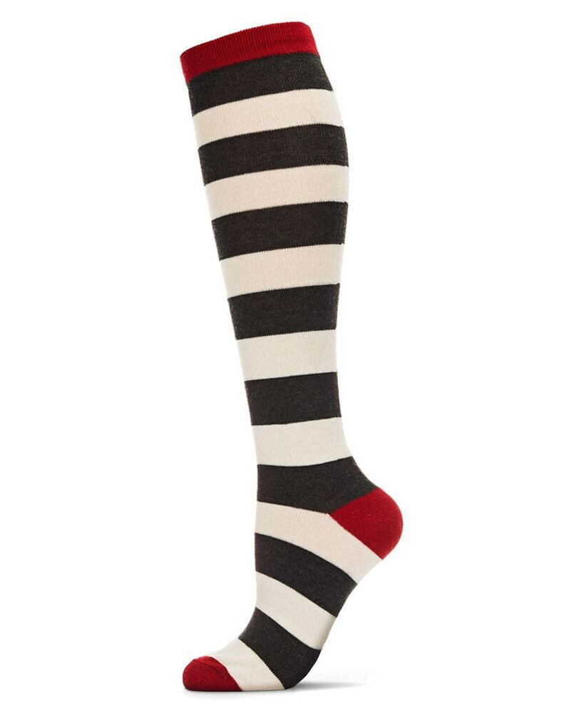 MeMoi women's Shaded Stripes Cashmere Blend Knee High Socks