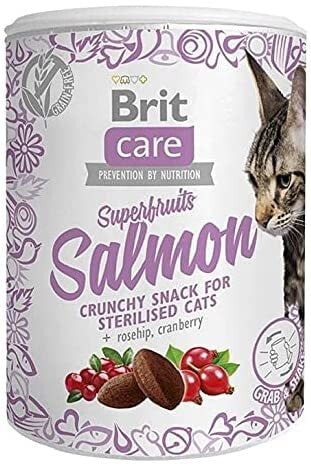 Сухой корм для кошек Brit Care Snack Superfruits Salmon Salmon Rose Cranberry Sterilized Cat 100 g