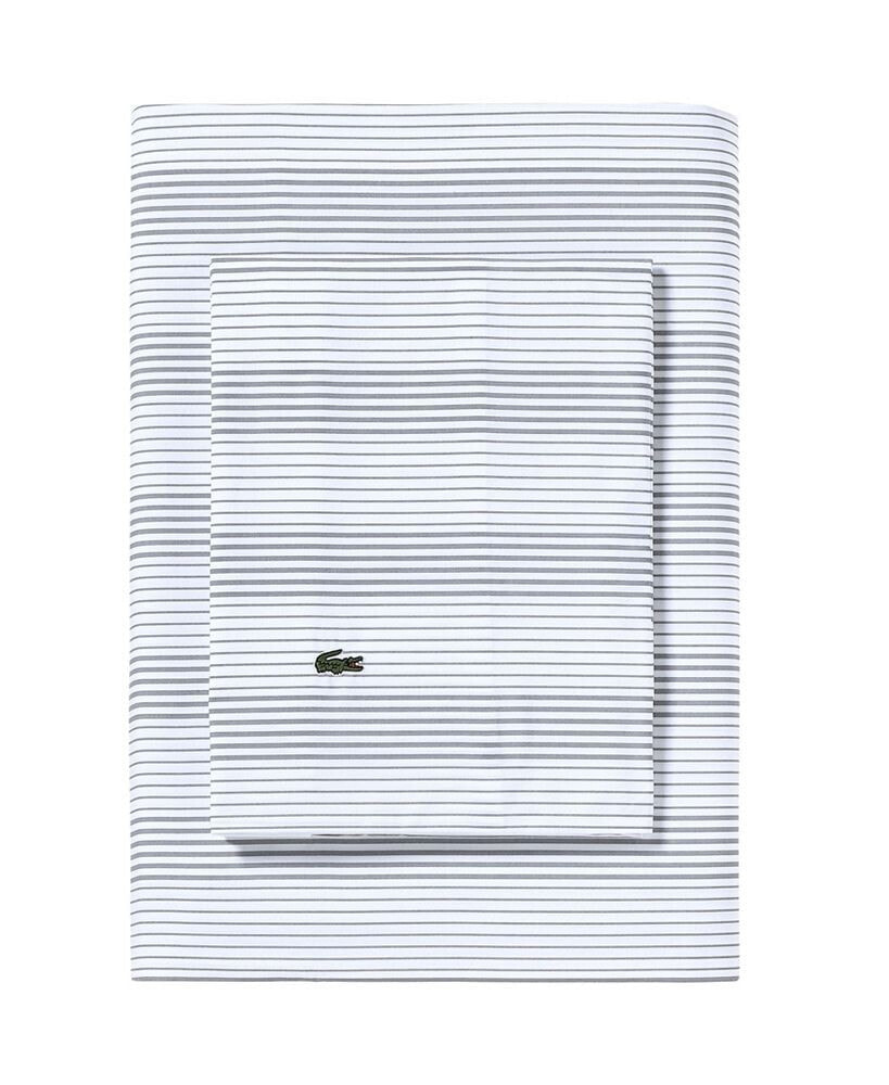 Lacoste Home striped Cotton Percale 3-Pc. Sheet Set, Twin XL