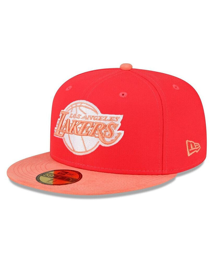 New Era men's Red, Peach Los Angeles Lakers Tonal 59FIFTY Fitted Hat