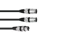 30225205 - XLR (3-pin) - Male - 2 x XLR (3-pin) - Male - 1.5 m - Black