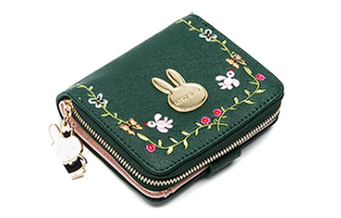 Miffy PU Card Holder Wallet Women's Green/Blue