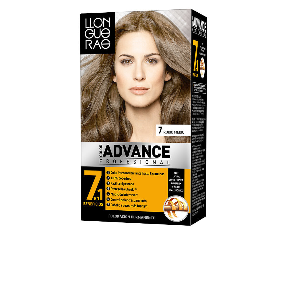 Llongueras Color Advance Permanent Hair Color No. 7 Medium Blonde Перманентная краска для волос, оттенок средне-русый