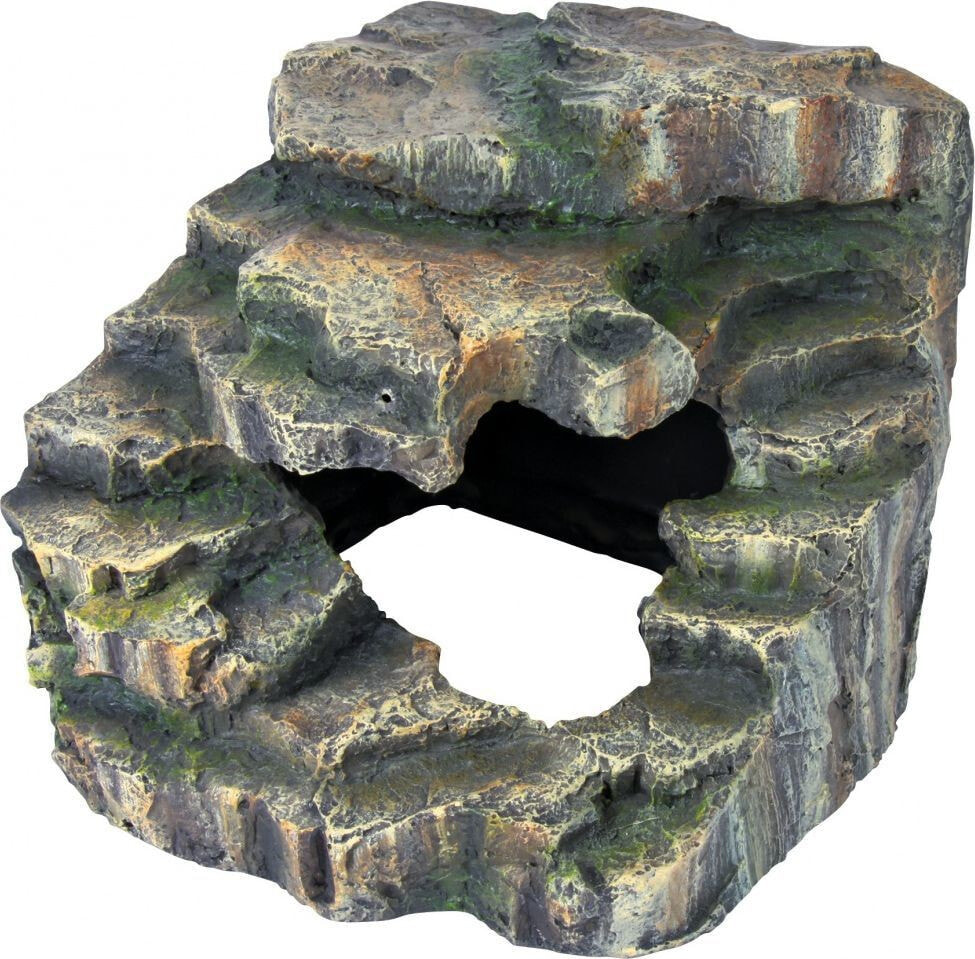 Декор для аквариума Trixie Skałka narożna z jaskinia i platformą 19×17×17 cm