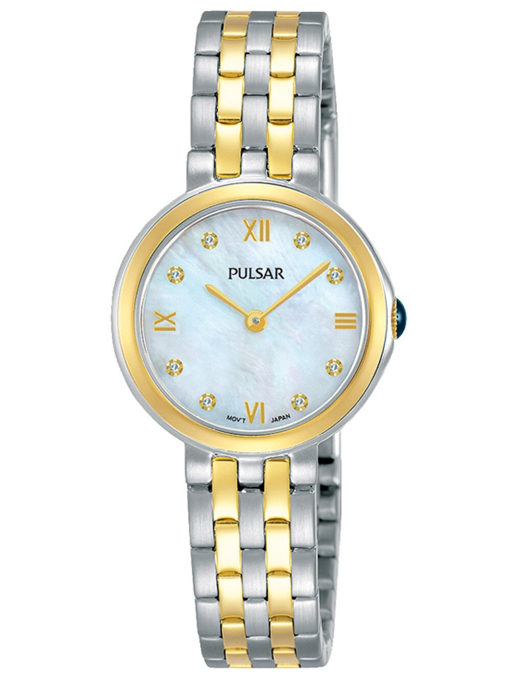 Женские наручные кварцевые часы Pulsar ремешок из нержавеющей стали. Водонепроницаемость-3 АТМ. Прочное, минеральное стекло.