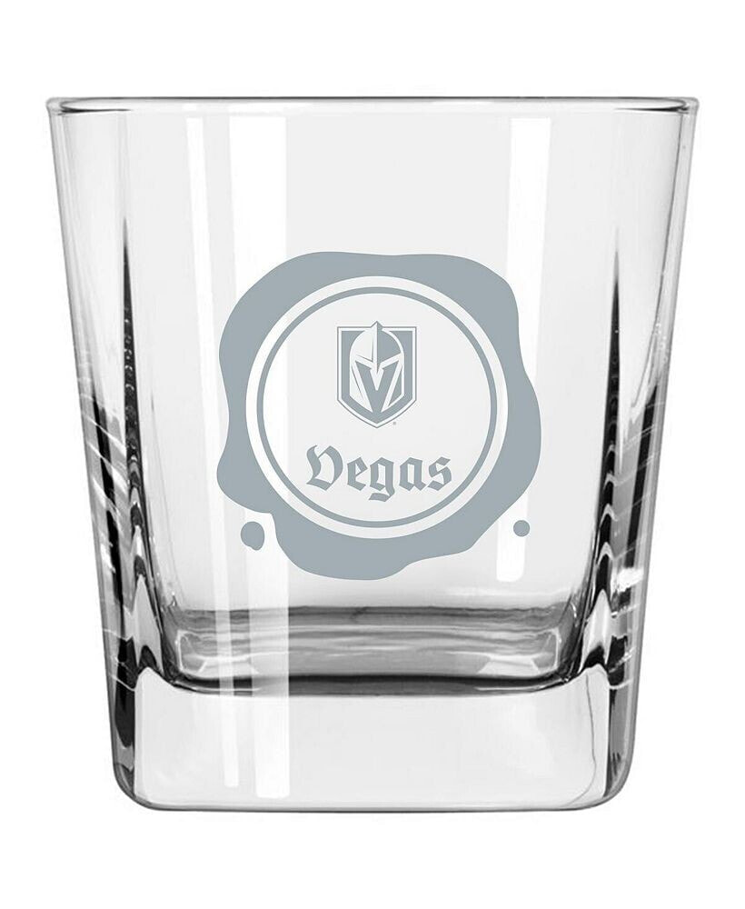 Logo Brands vegas Golden Knights 14 Oz Frost Stamp Old Fashioned Glass