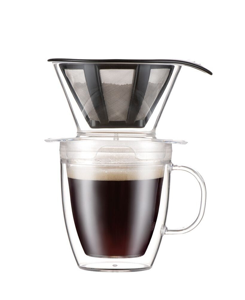 Bodum 12 oz Pour Over Coffee Dripper and Double Wall Mug