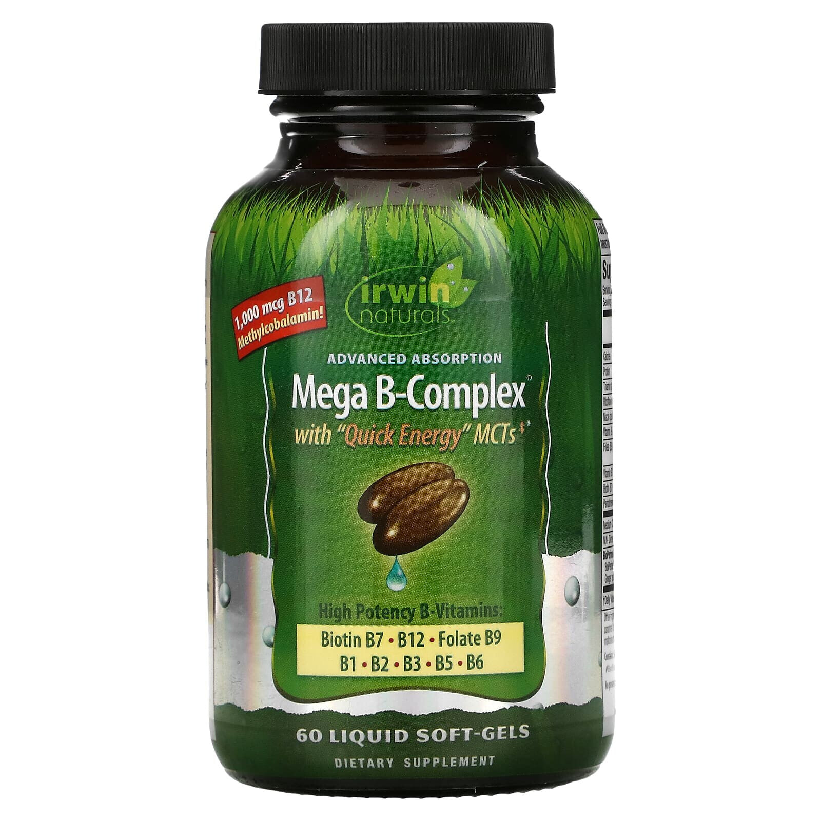 Mega B-Complex with Quick Energy MCT's, 60 Liquid Soft-Gels