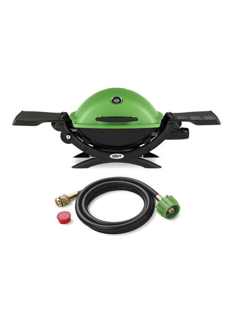 Weber q 1200 Gas Grill (Green) And Adapter Hose