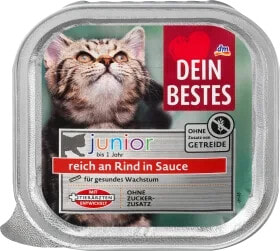 Nassfutter Katze Kitten mit Rind in Sauce, Junior, 100 g