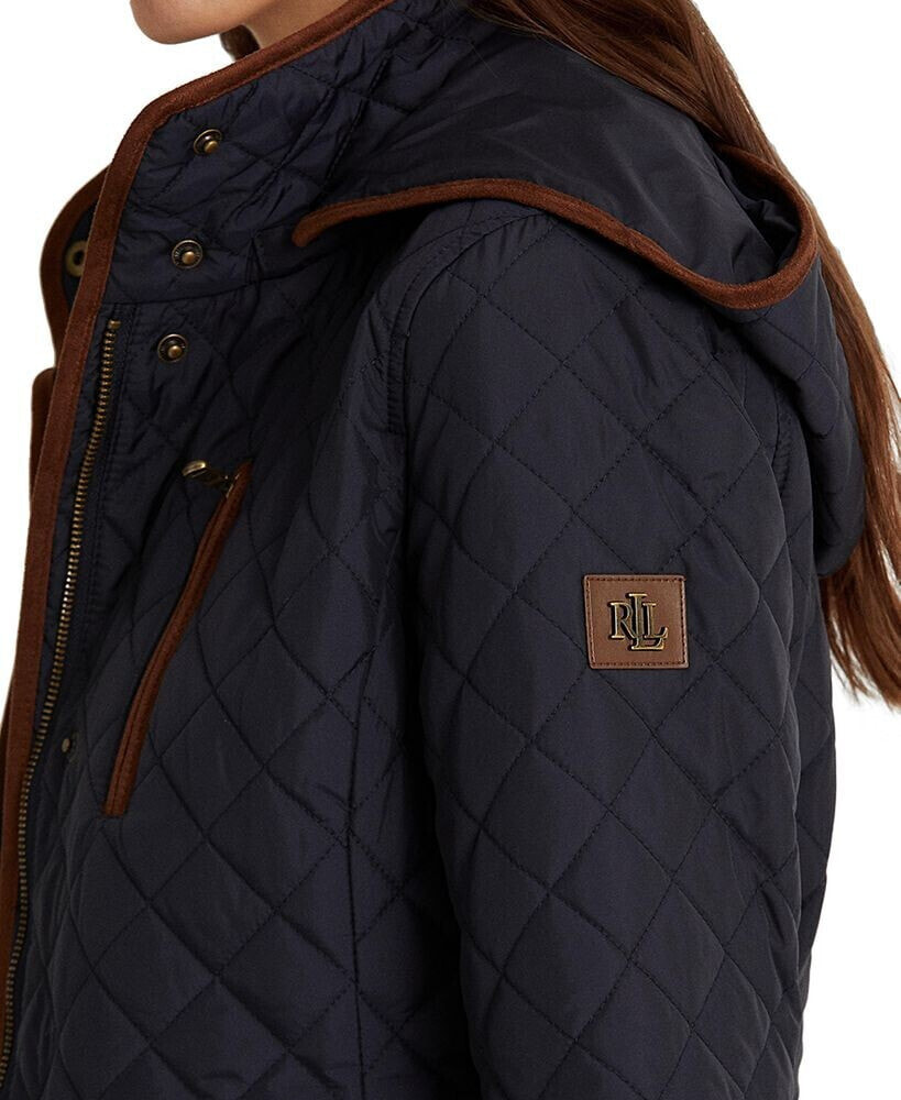 Lauren Ralph Lauren Women's Hooded Quilted Coat, Created by Macy's - Macy's