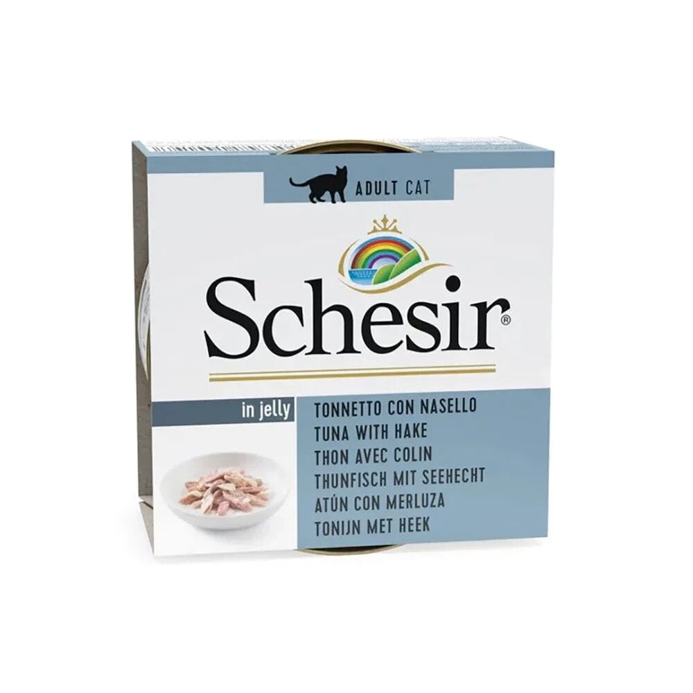 SCHESIR In jelly tuna with hake wet cat food 85g