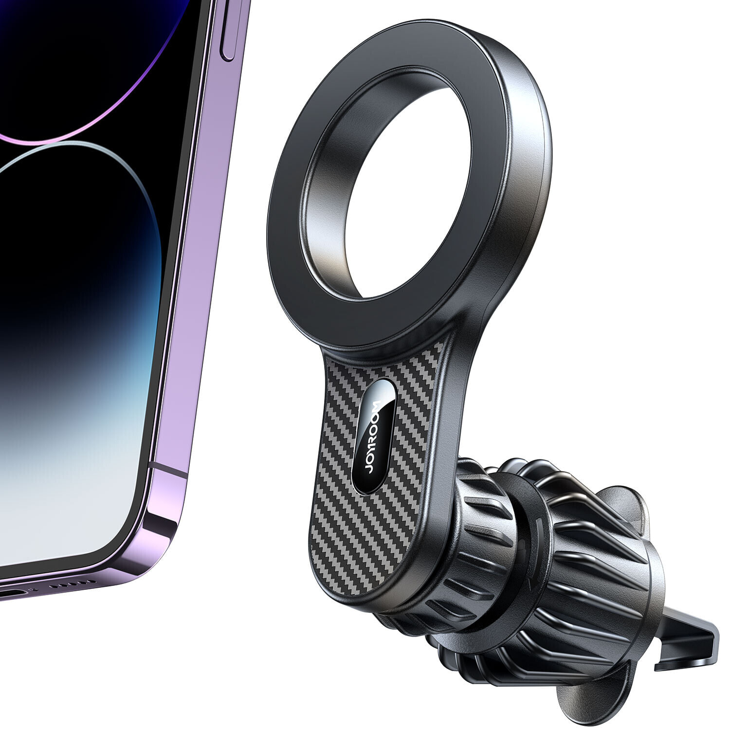Magnetyczny uchwyt samochodowy do iPhone z MagSafe na kratkę wentylacyjną czarny