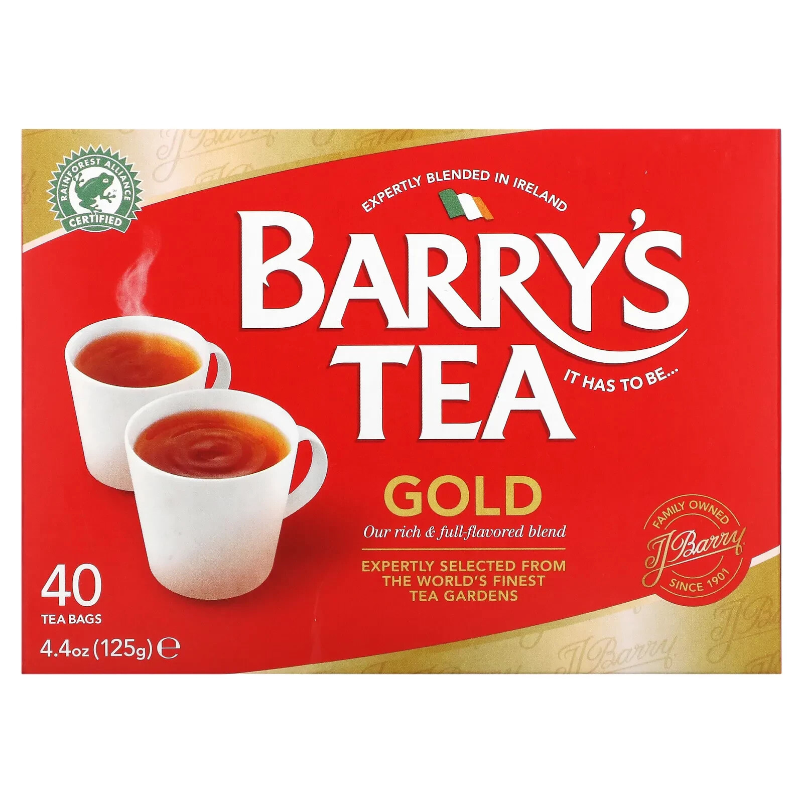 Бэррис Ти, Золотая смесь, 40 чайных пакетиков, 125 г (4,4 унции)