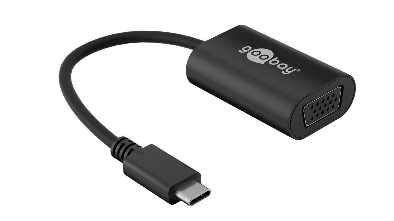 Goobay 38531 кабельный разъем/переходник USB-C male VGA female (15-pin) Черный