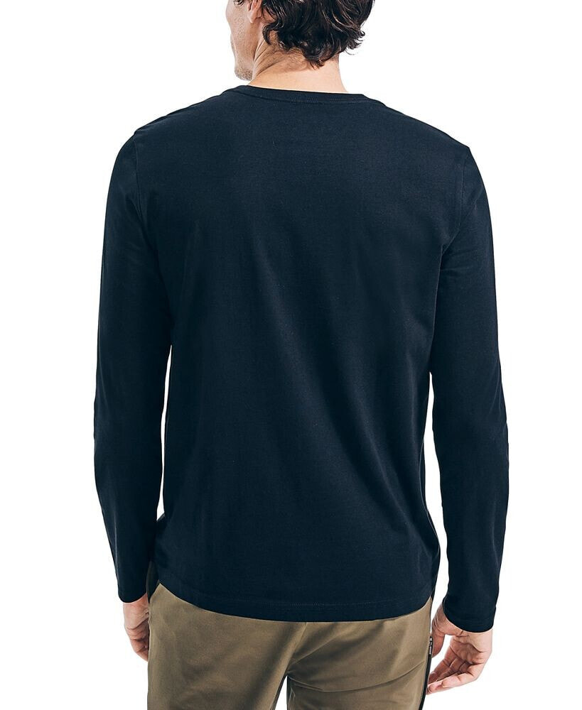 Men's J-Class Logo Classic-Fit Crew Long-Sleeve T-Shirt Nautica