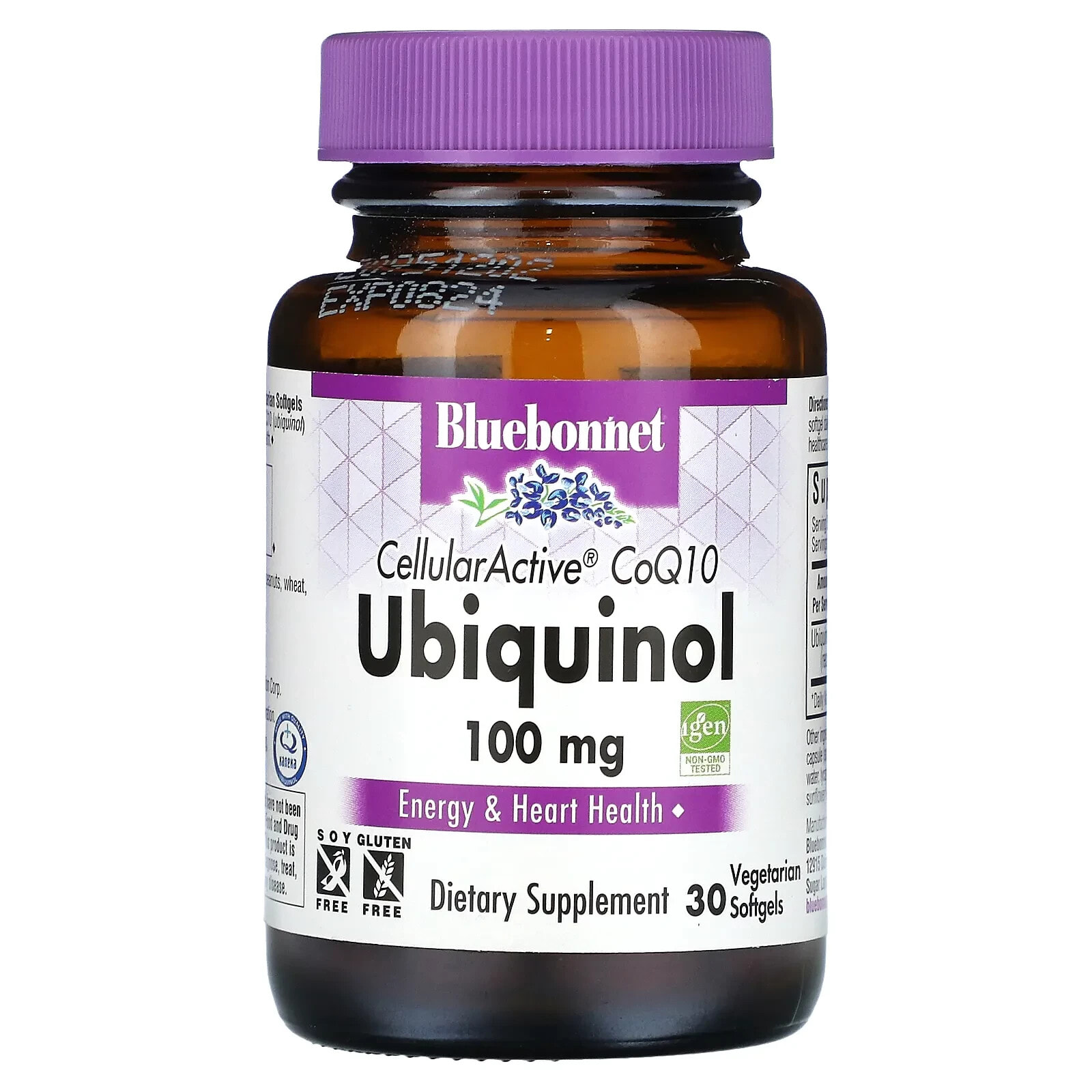 Bluebonnet Nutrition, CellularActive CoQ10, убихинол, 50 мг, 60 вегетарианских капсул