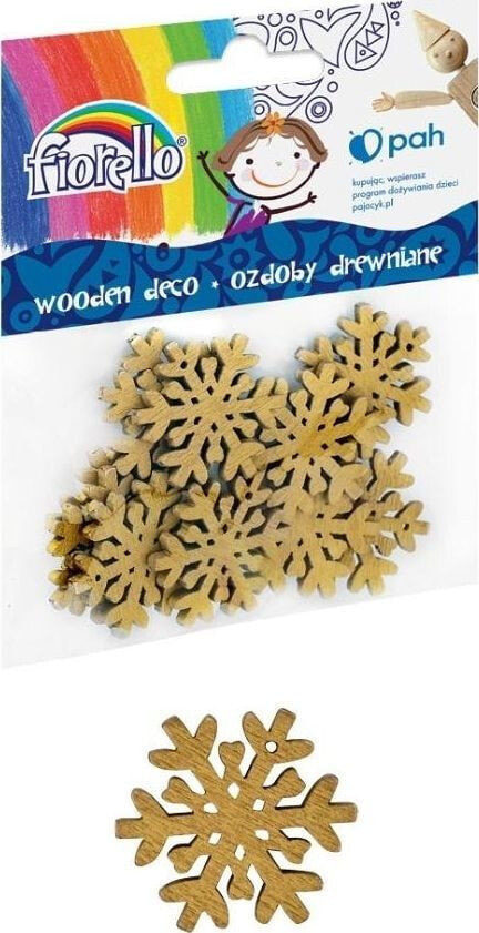 Fiorello Wooden snowflake decorations 10pcs FIORELLO