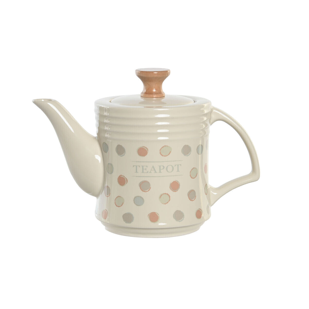 Teapot DKD Home Decor Beige Stoneware 1 L