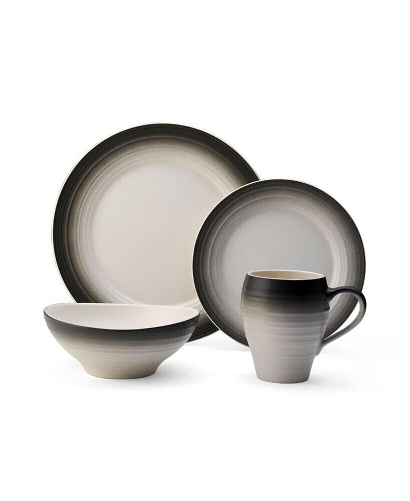 Swirl Graphite 4 Piece Place Setting, Service for 1