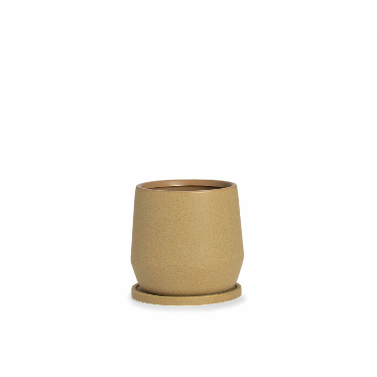 Flower Pot with Dish Alexandra House Living Light brown Ceramic 22 x 22 x 22 cm