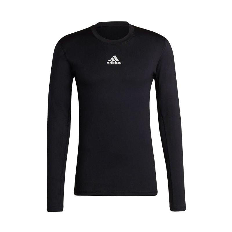 Мужской спортивный лонгслив с длинным рукавом черный с логотипом  adidas TechFit Warm M H23121