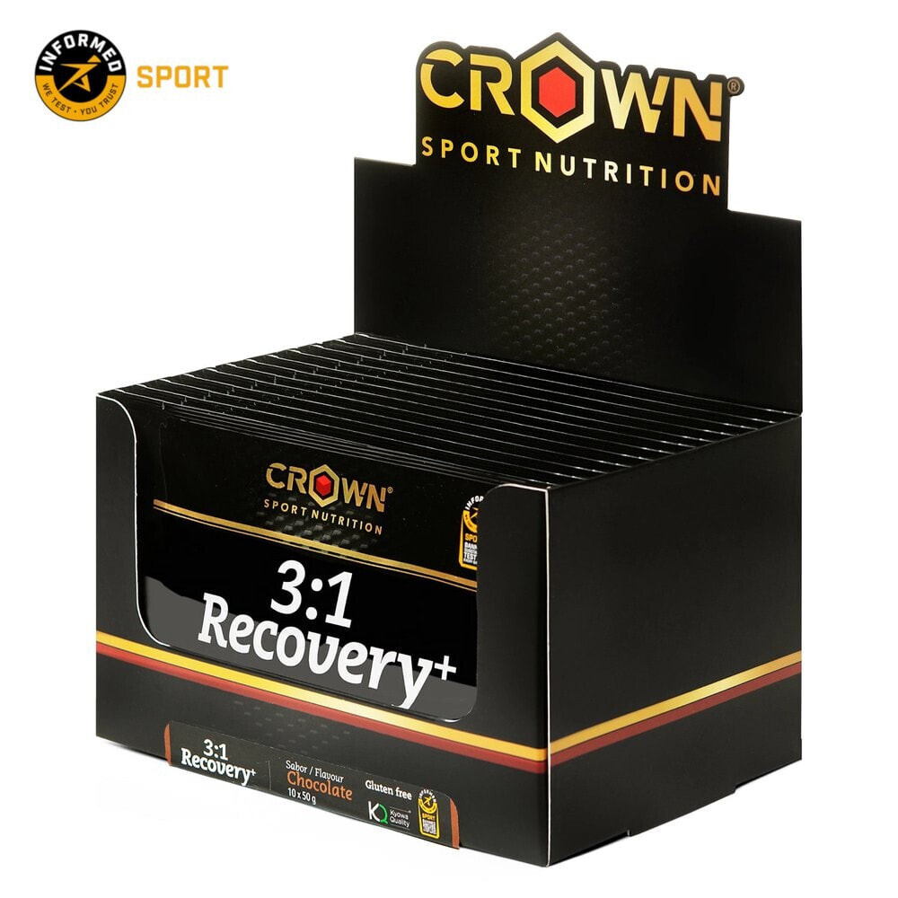 CROWN SPORT NUTRITION 3:1 Recovery+ Sachets Box 50g 10 Units Chocolate