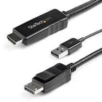 StarTech.com 2m (6ft) HDMI to DisplayPort Cable 4K 30Hz - Active HDMI 1.4 to DP 1.2 Adapter Converter Cable with Audio - USB Powered - Mac & Windows - HDMI Laptop to DP Monitor - Male/Male - 2 m - HDMI Type A (Standard) - DisplayPort - Male - Male - Strai