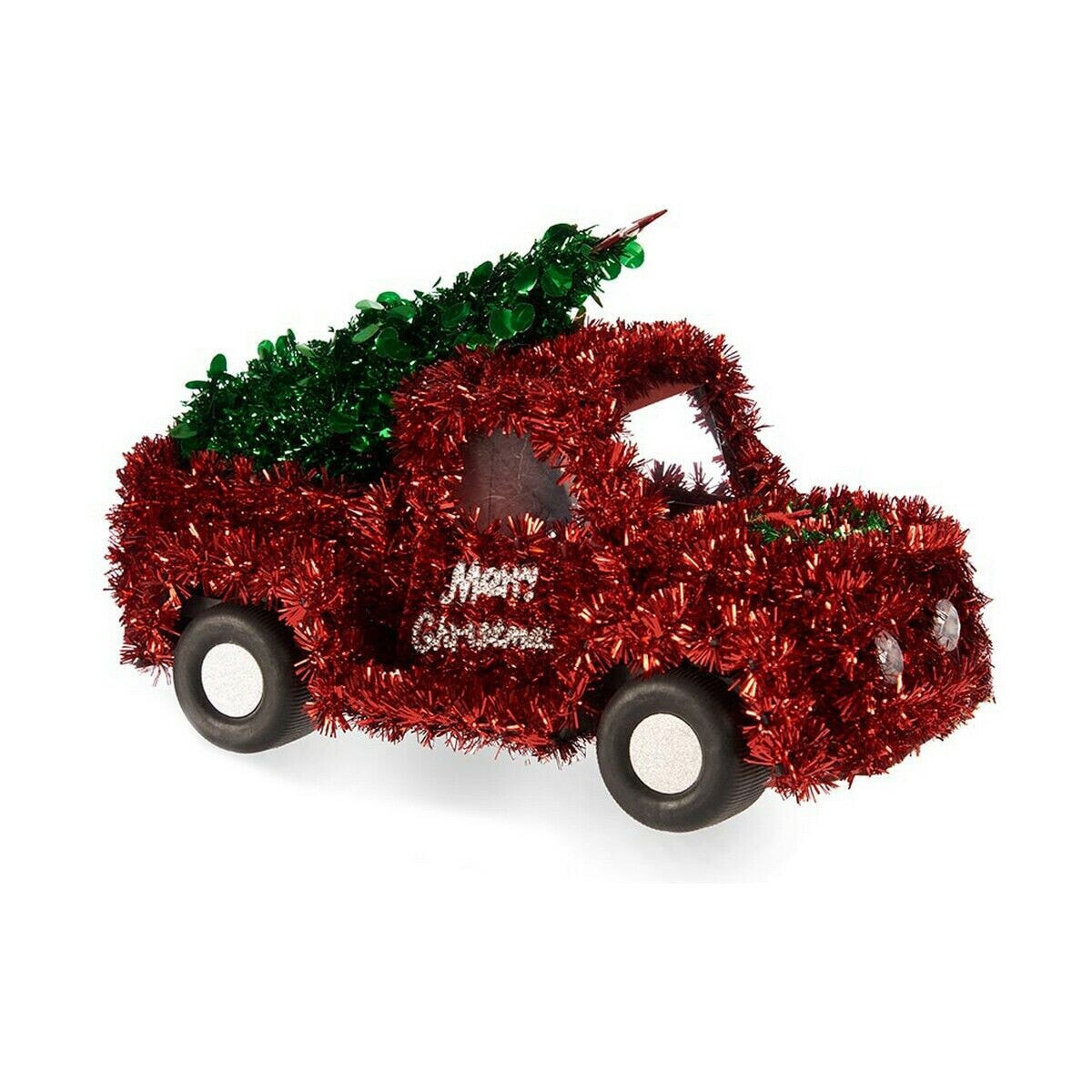 Decorative Figure Car Christmas Tinsel 15 x 18 x 27 cm Red Green Plastic polypropylene