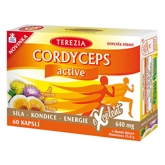 Terezia Company Cordyceps Кордицепс для поддержки энергетической поддержки  60 капсул