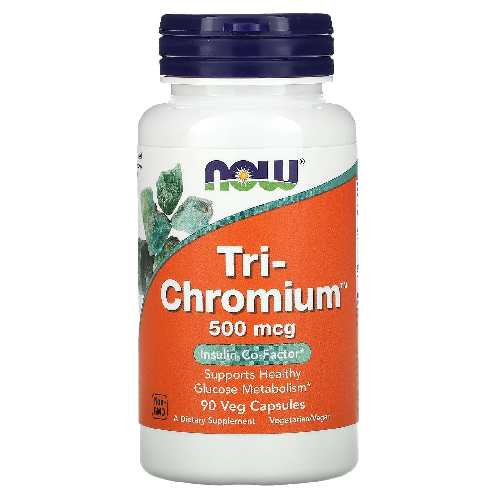 NOW Foods Tri-Chromium Пищевая добавка три-хром 500 мкг 180 вегетарианских капсул