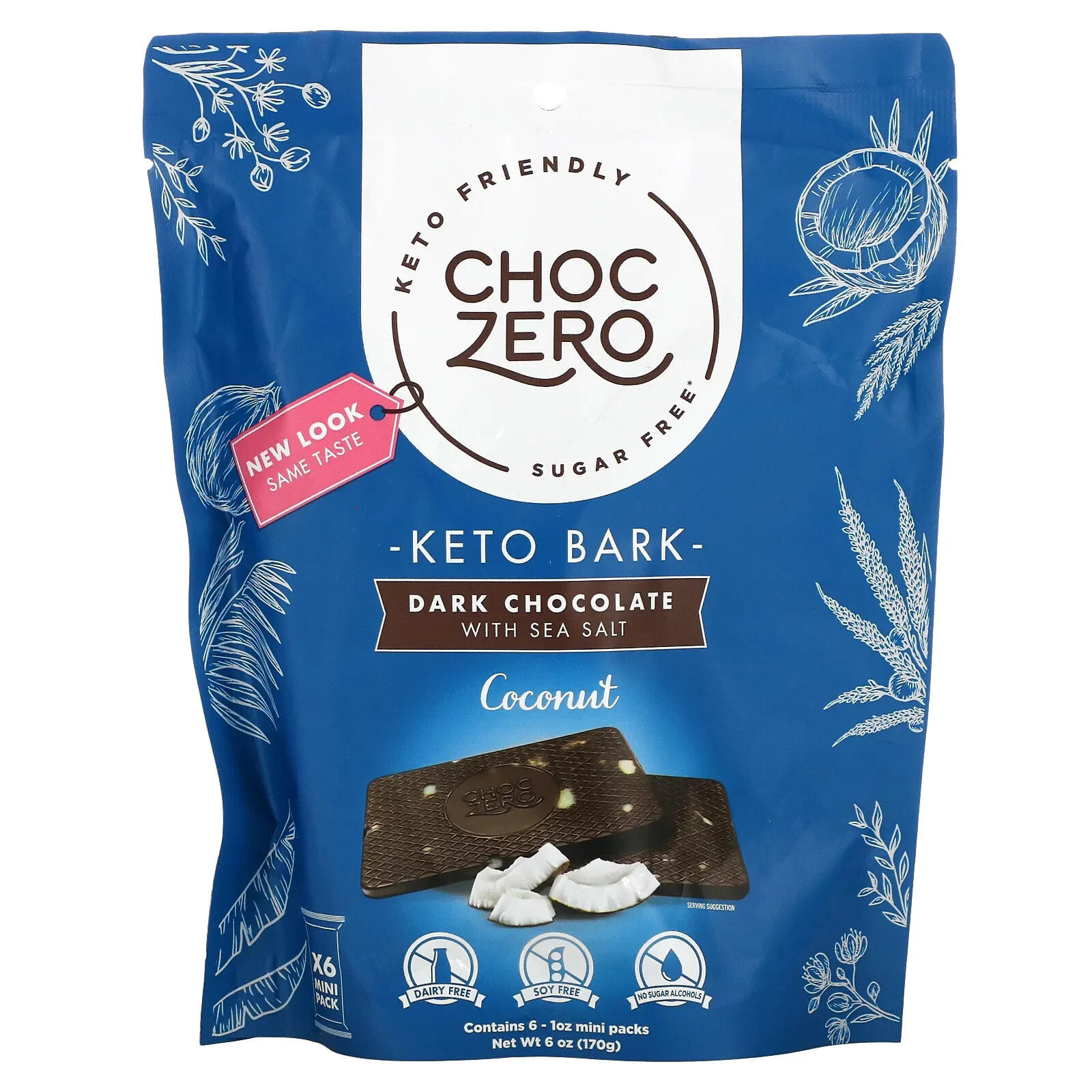 ChocZero, Keto Bark, темный шоколад, с перечной мятой, 15 мини-пакетиков, 170 г (6 унций)
