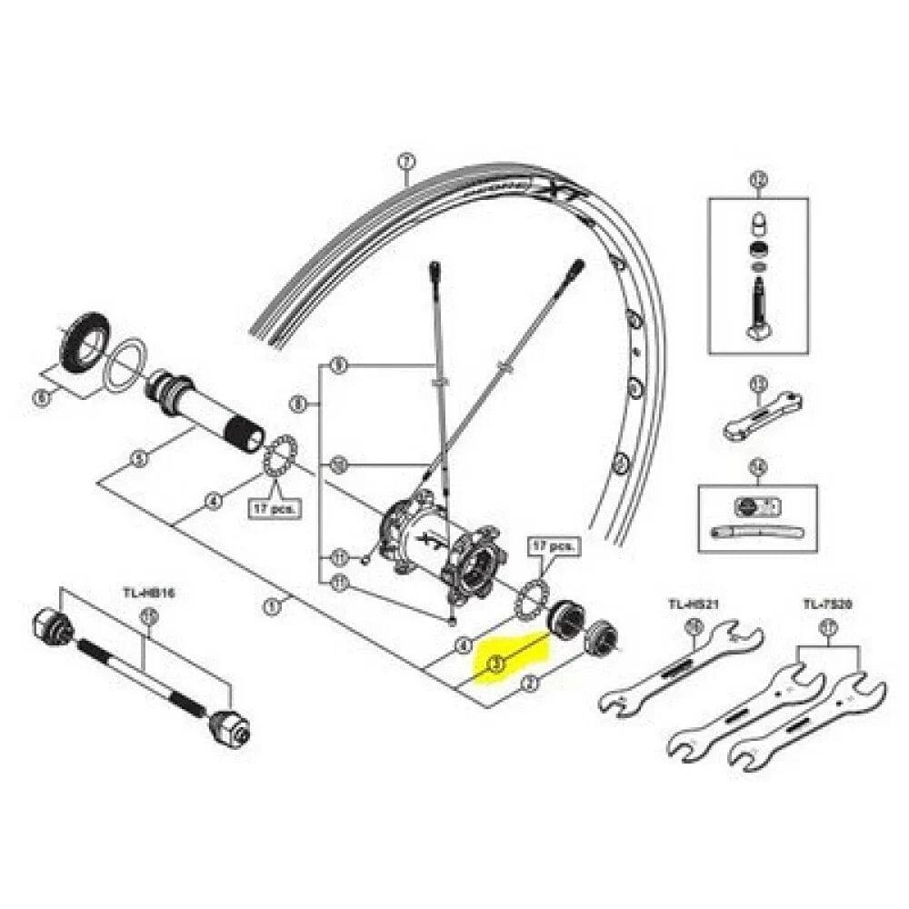 SHIMANO Cone Link For XT M785 Front Right Nut