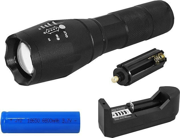 LTC torch LTC hand torch LL44, T6, ZOOM, mains charger, BLACK.