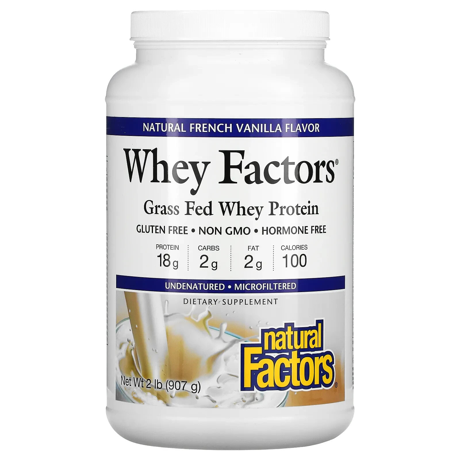 Whey Factors, Grass Fed Whey Protein, Unflavored, 12 oz (340 g)