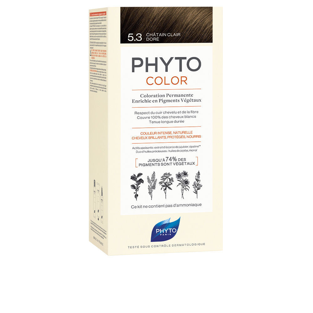 Phyto PhytoColor Permanent Color 5.3 Стойкая краска для волос, с растительными пигментами, оттенок светло-золотисто-коричневый
