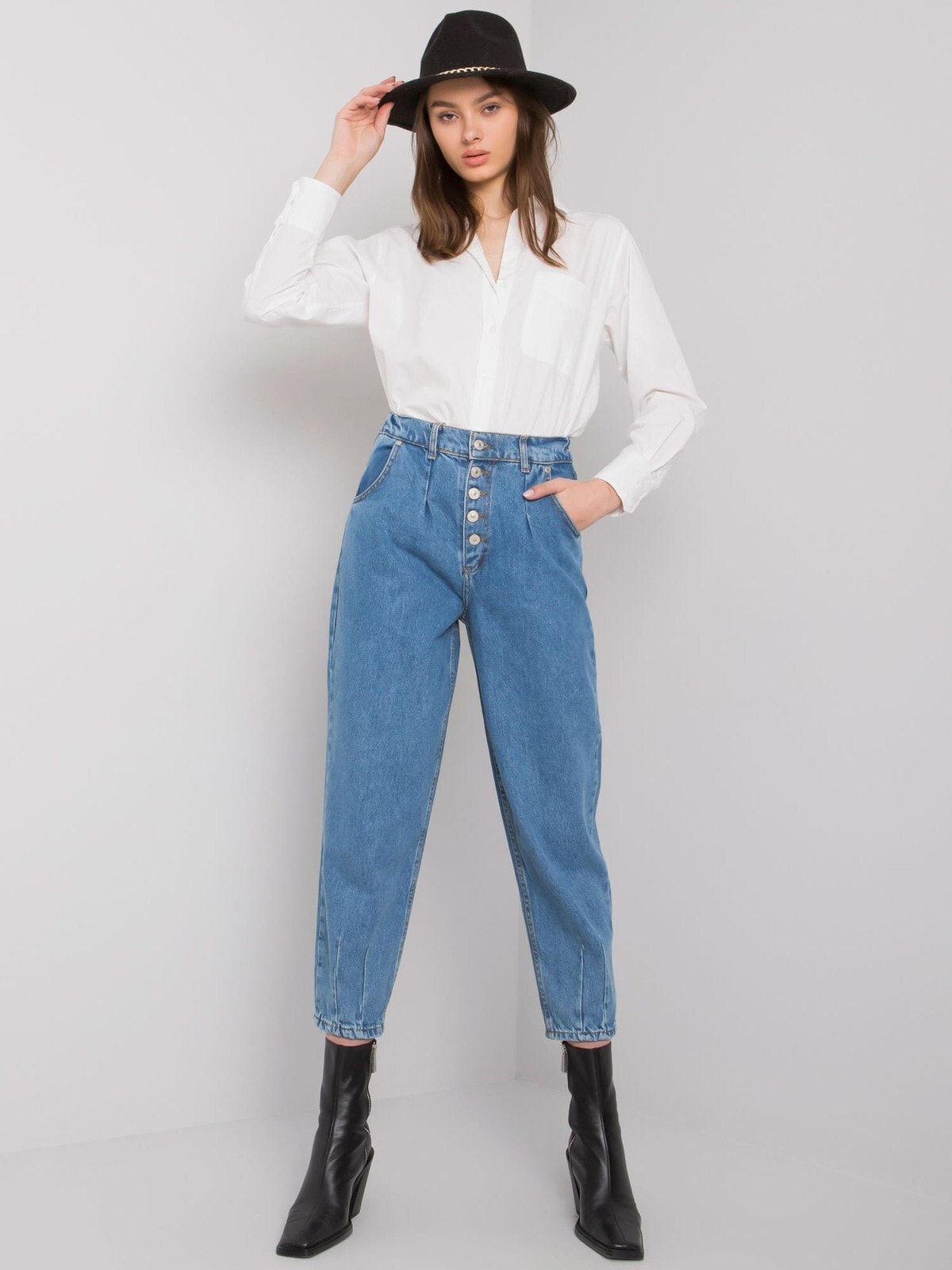 Женские джинсы mom Factory Price Spodnie jeans-MR-SP-5180.35-niebieski