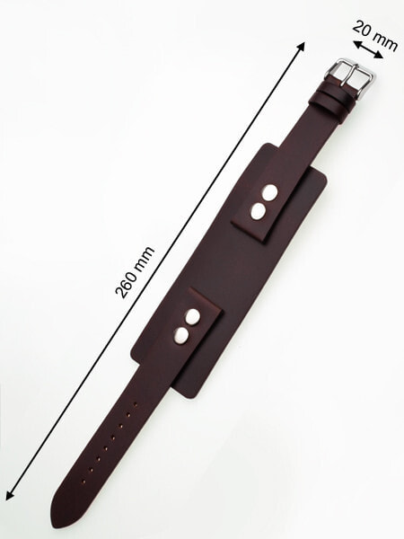 Perigaum Replacement Strap for P-0701 u. P-0702 20 x 260 mm Brown Silver Clasp