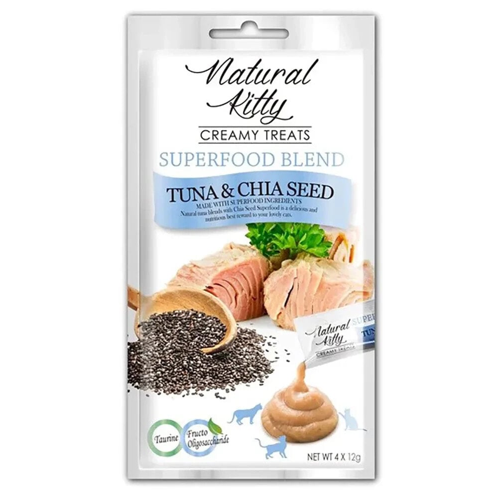 NATURAL KITTY Superfood Blend Tuna with chia seed 4x12g cat treat