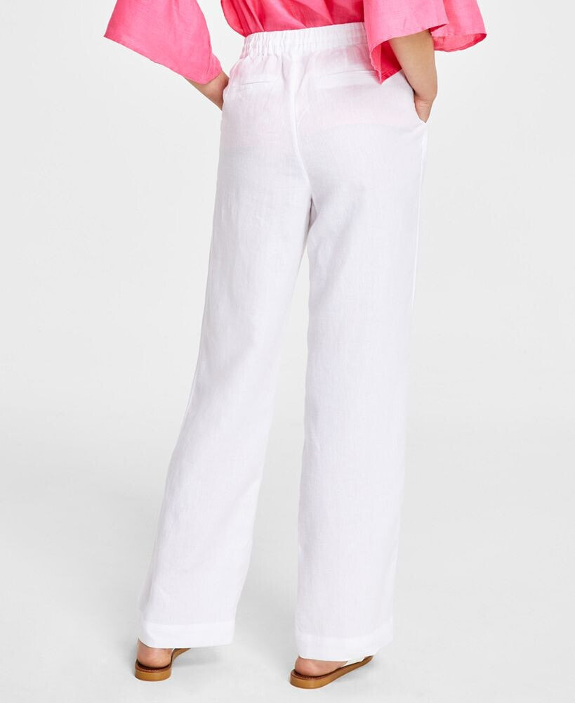 Women's 100% Linen Drawstring Pants, Created for Macy's