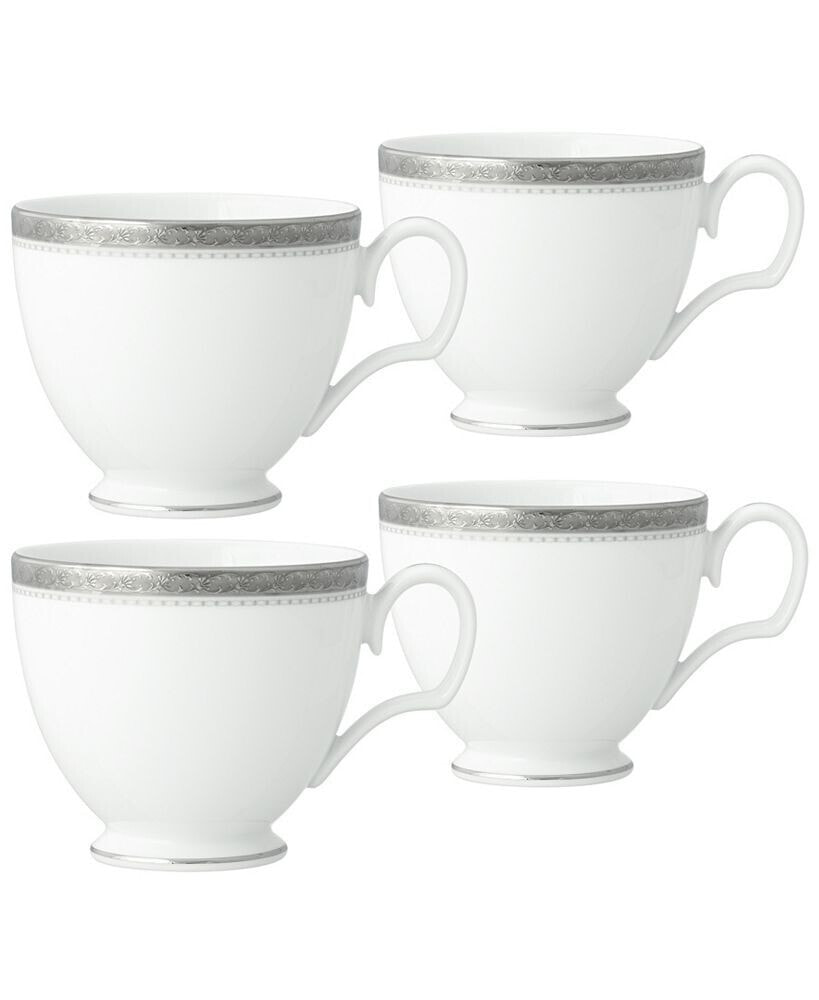 Noritake charlotta Platinum 4 Piece Cups Set, Service for 4