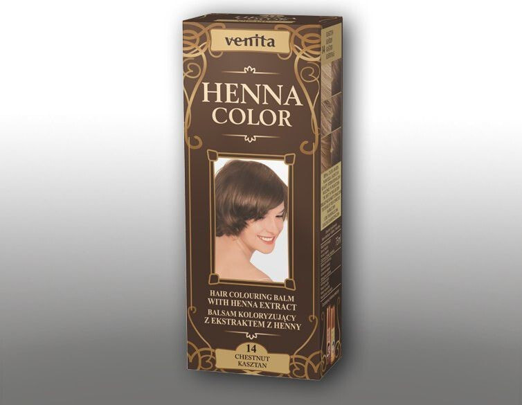 Venita Henna Color Hair Coloring Balm No. 14 Красящий бальзам с экстрактом хны, оттенок каштановый  75 мл