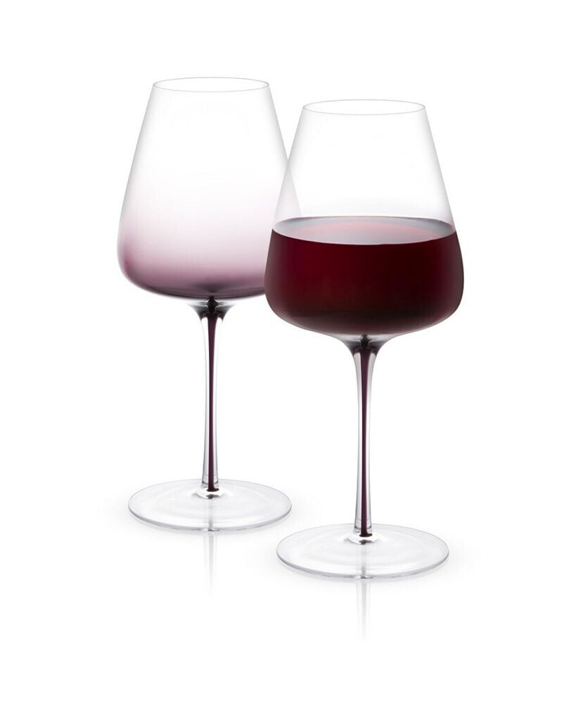 JoyJolt black Swan Red Wine Glasses, Set of 2