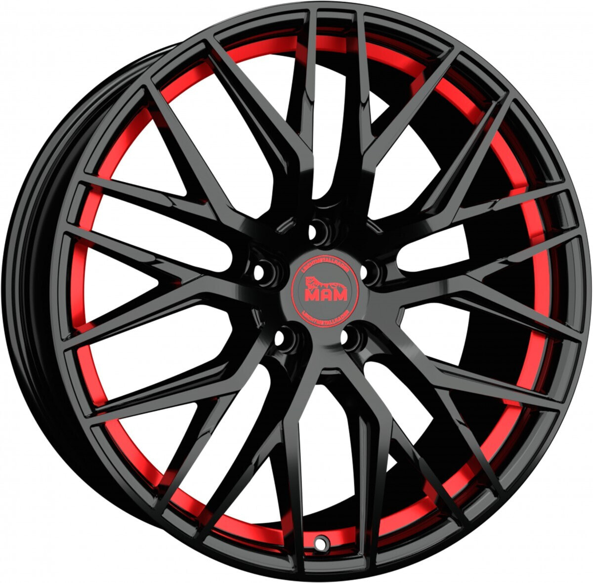 Колесный диск литой MAM RS4 black painted red inside 8.5x19 ET40 -  LK5/114.3 ML72.6 колесные диски V50026872Кол-во крепежных отверстий: 5;  Вылет, мм: 40; Диаметр центр. отверстия, мм: 72.6; Ширина обода, дюймы: 8.5;