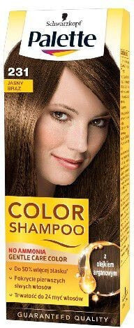 Palette Gentle Care Color Shampoo 231 Light Brown  Безаммиачный красящий шампунь с маслами, оттенок светло каштановый   50 мл