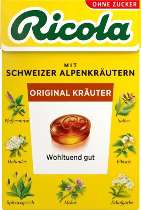 Bonbon, Original Kräuter, zuckerfrei, in der Taschenbox, 50 g