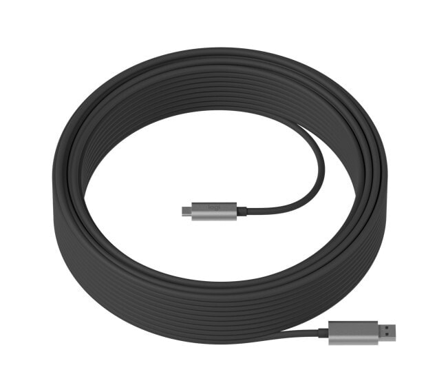 Logitech Strong USB кабель 25 m 3.2 Gen 2 (3.1 Gen 2) USB A USB C Черный 939-001802