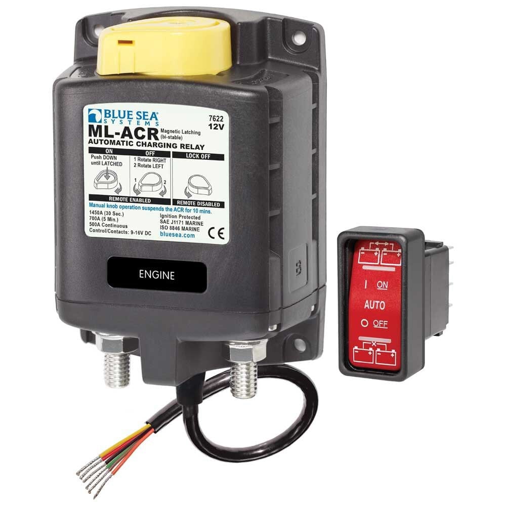 BLUE SEA SYSTEMS Automati Charging Relay With Manual Control 12V Isolator